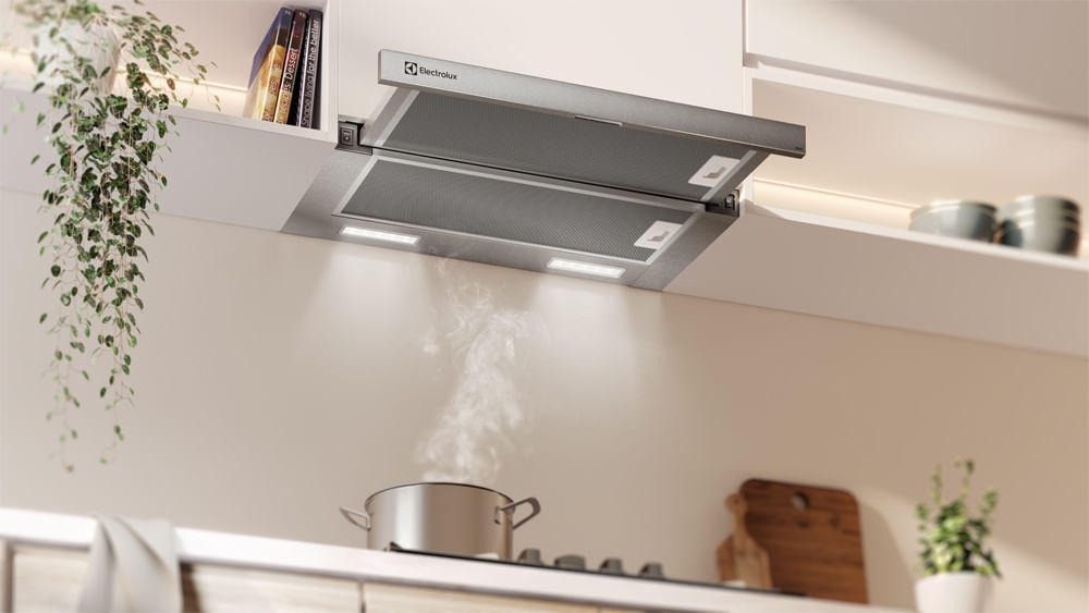 Encontraproduto.com.br - Depurador De Ar Electrolux 60cm Retrátil Efficient DE6RX