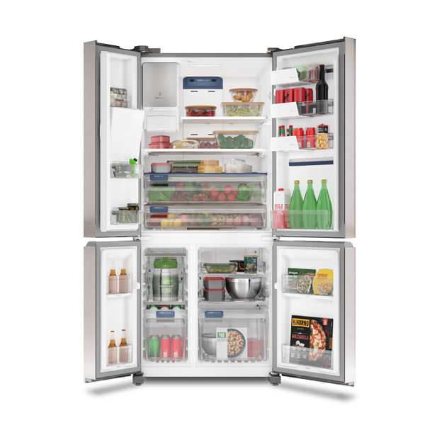 Encontraproduto.com.br - Geladeira Electrolux Frost Free Inverter 541L Experience com FlexiSpace 4 Portas Cinza Home Pro (IQ8IS)
