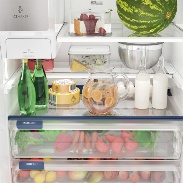 Encontraproduto.com.br - Geladeira Electrolux Frost Free Inverter 541L Experience com FlexiSpace 4 Portas Cinza Home Pro (IQ8IS)