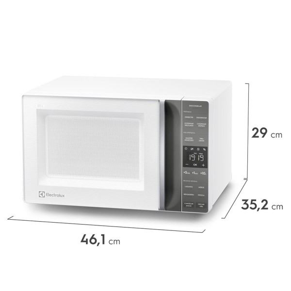 Encontraproduto.com.br - Forno Micro-Ondas Electrolux 23L Efficient ME23B Branco 220V