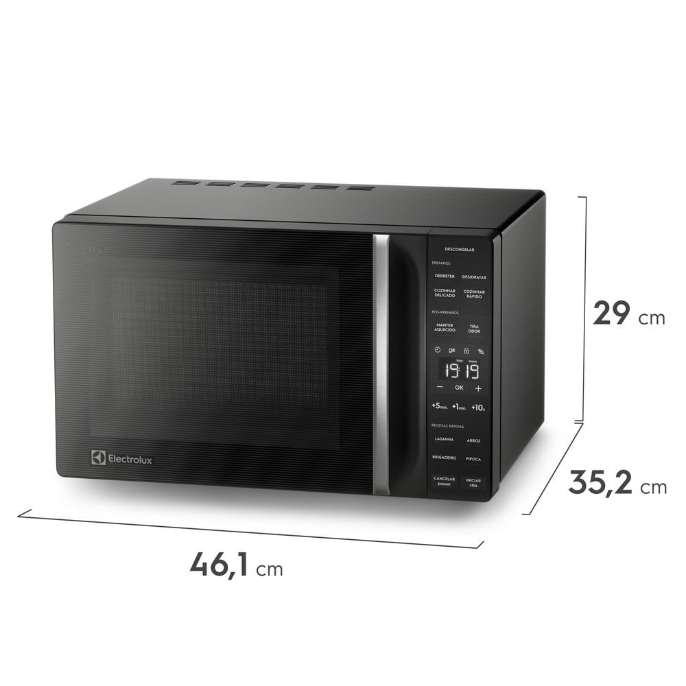 Encontraproduto.com.br - Micro-ondas Electrolux 23L Preto Efficient com Descongelamento Assistido (ME23P)