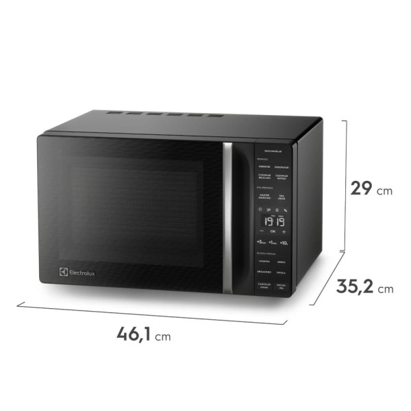 Encontraproduto.com.br - Micro-ondas Electrolux 23L Preto Efficient Com Descongelamento Assistido ME23P