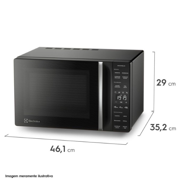 Encontraproduto.com.br - Micro-ondas Electrolux 23L Preto Efficient Com Descongelamento Assistido ME23P