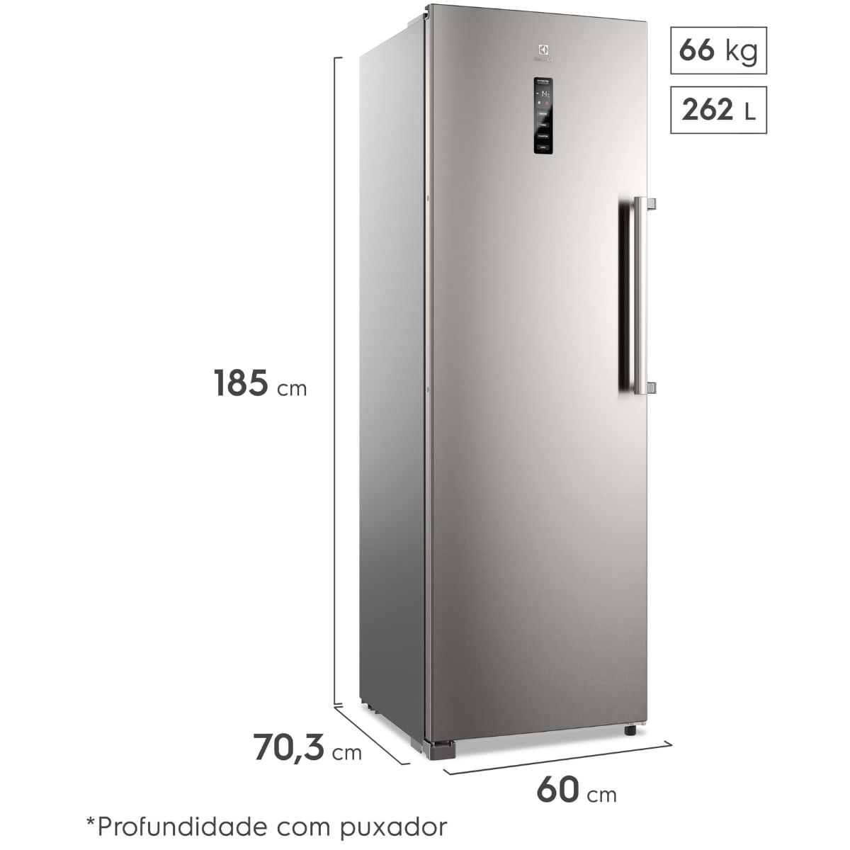 Encontraproduto.com.br - Freezer Vertical Electrolux 262L Experience com Inverter Twins cor Inox (FTI4S)