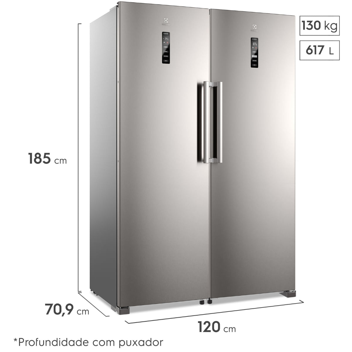 Encontraproduto.com.br - Freezer Vertical Electrolux 262L Experience com Inverter Twins cor Inox (FTI4S)