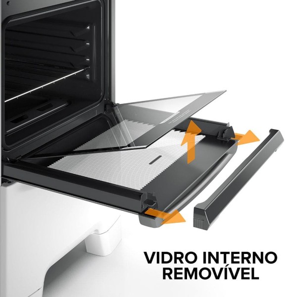 Encontraproduto.com.br - Fogão 4 Bocas Continental Branco Automático com TOPLimpaFácil (FC4IB) Premium