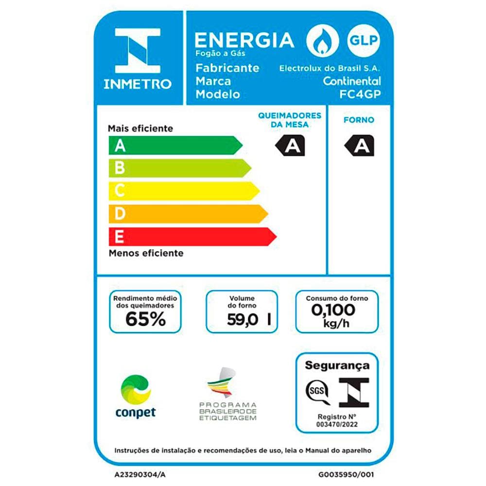 Encontraproduto.com.br - Fogão 4 Bocas Continental Preto Automático com TOPLimpaFácil e Mesa de Vidro (FC4GP) Premium