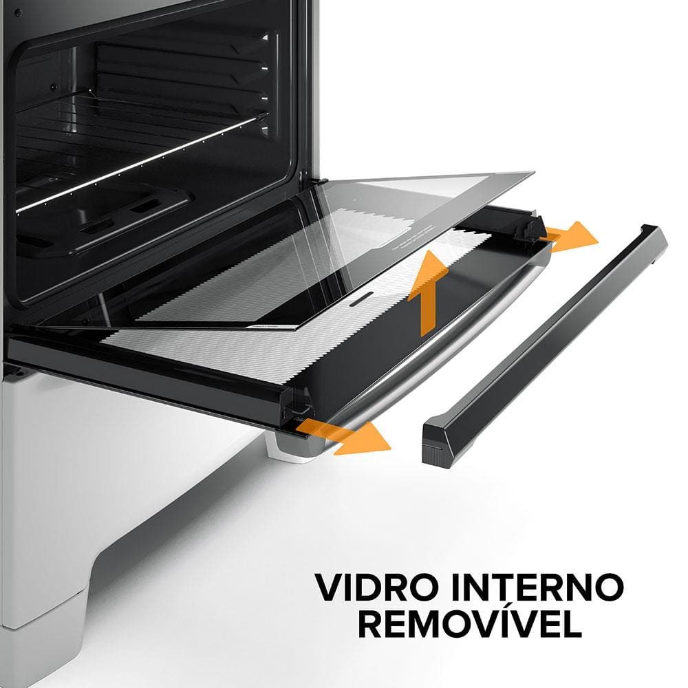 Encontraproduto.com.br - Fogão 5 Bocas Continental Branco Automático com TOPLimpaFácil (FC5IB) Premium