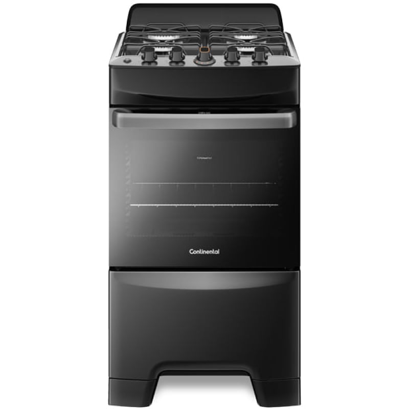 Encontraproduto.com.br - Fogão 4 Bocas Continental Preto Automático com TOPLimpaFácil (FC4LP) Premium
