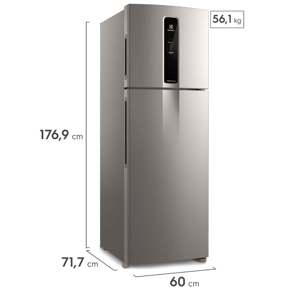 Encontraproduto.com.br - Geladeira Electrolux Frost Free Inverter 390L Efficient AutoSense Duplex Inox Look (IF43S)