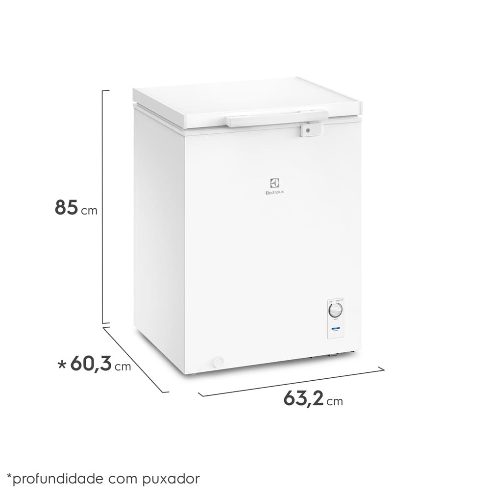 Encontraproduto.com.br - Freezer Horizontal Electrolux Cycle Defrost 143L com função Turbo Freezer Uma Porta (HE150)