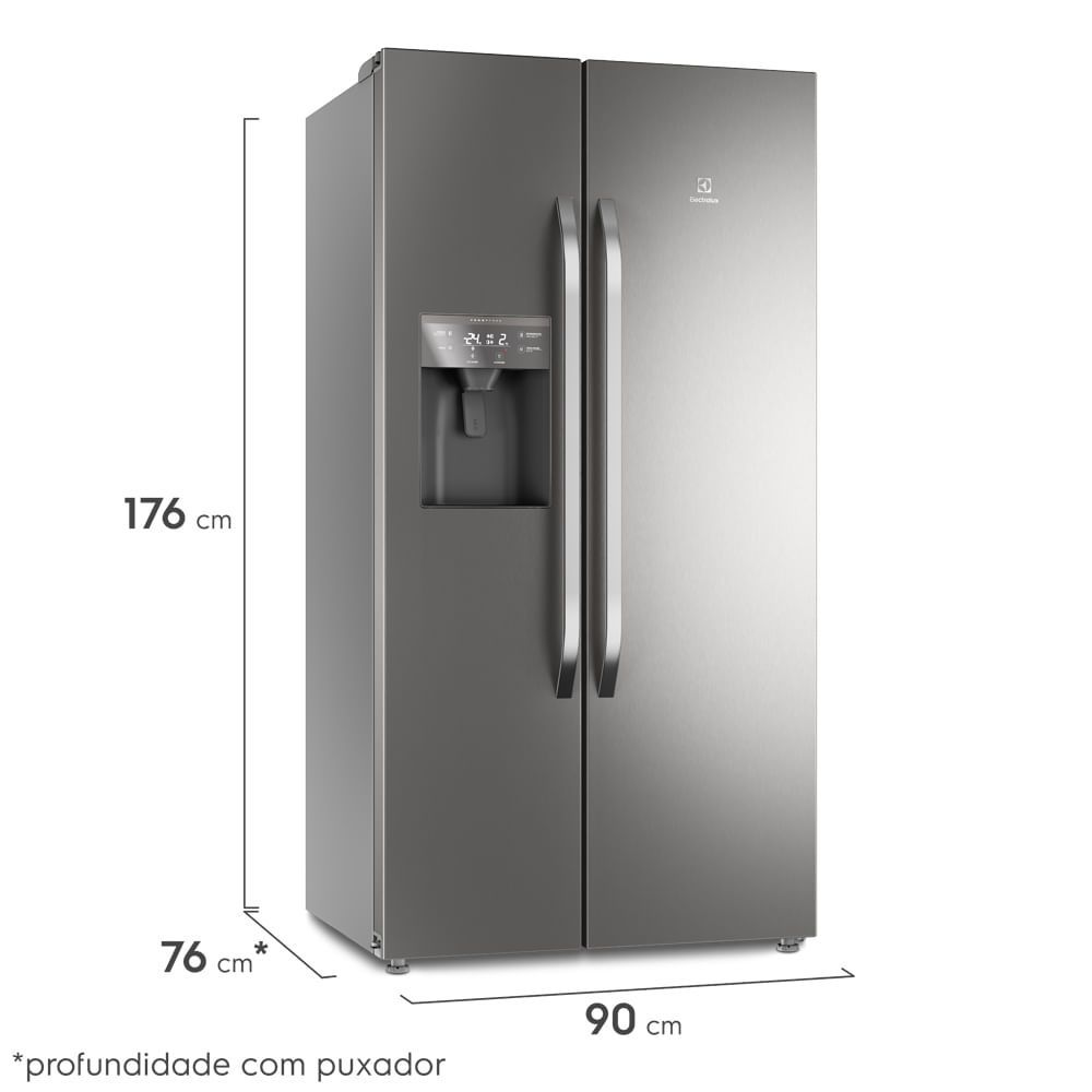Encontraproduto.com.br - Geladeira/Refrigerador Electrolux Side By Side Efficient com Inverter 520L (IS9S)