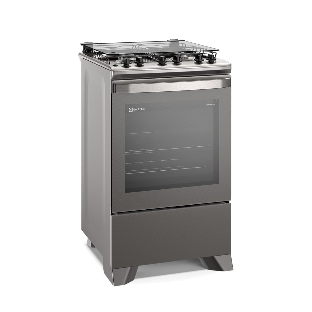 Encontraproduto.com.br - Fogão 4 bocas Electrolux Cinza Experience com Mesa Inox, Timer e Tripla Chama (FE4TC)