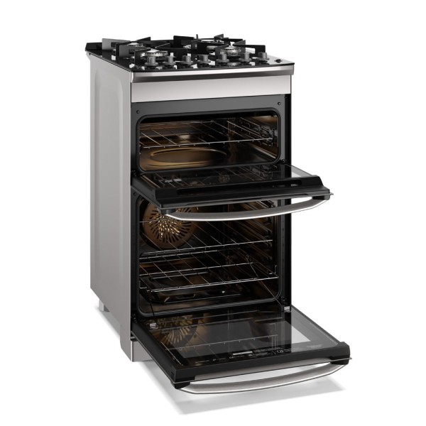 Encontraproduto.com.br - Fogão 4 bocas Electrolux Cinza Experience com Mesa de Vidro, Duplo Forno e PerfectCook360 (FE4DC)