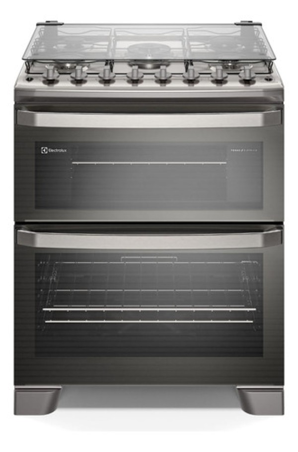 Fogão Electrolux 5 Bocas Experience Duplo Forno PerfectCook360 e Tripla Chama Cinza FE5DC