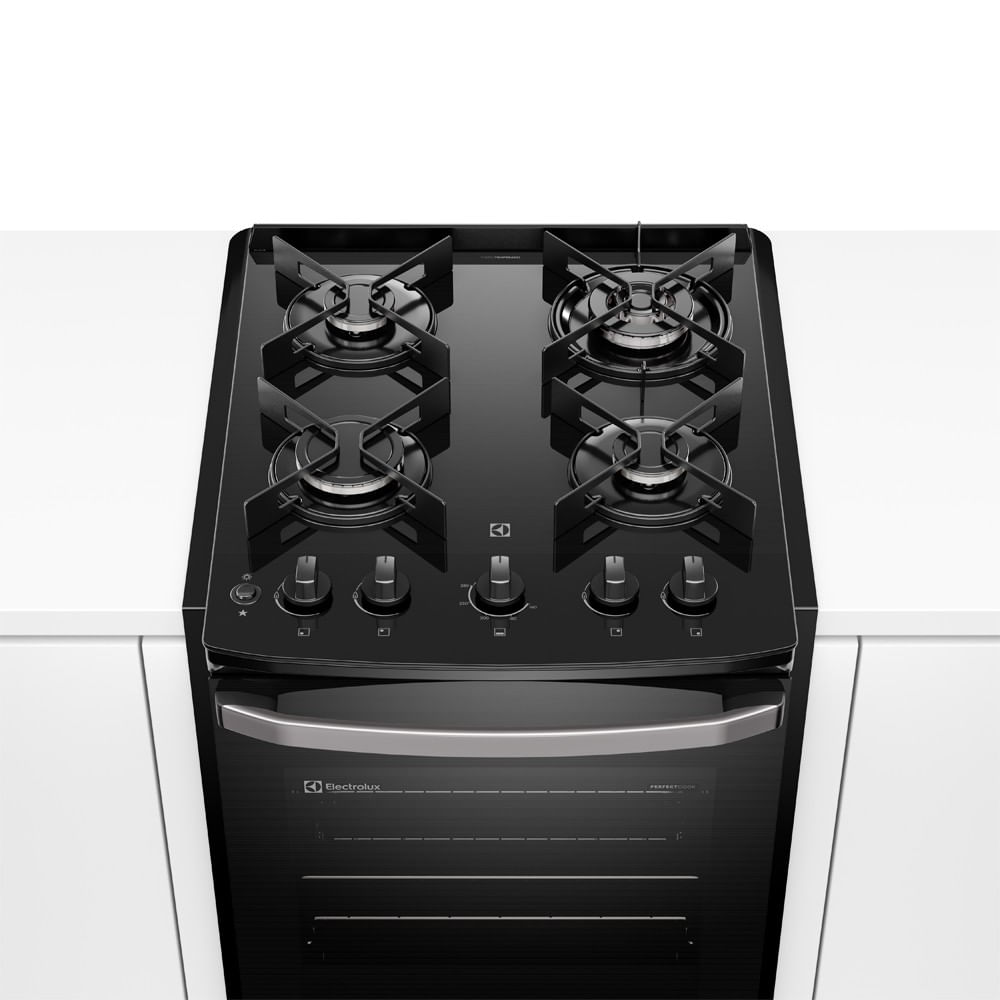 Encontraproduto.com.br - Fogão de Embutir 4 bocas Electrolux Preto Experience Mesa de Vidro e Tripla Chama (FE4BP)