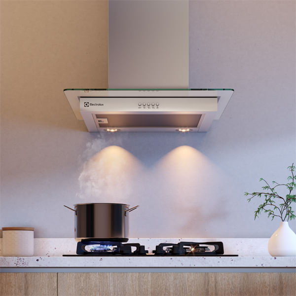 Encontraproduto.com.br - Coifa de Parede Electrolux 60cm de Vidro Efficient com Luz de Led (CE6VX)