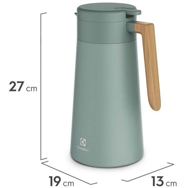 Encontraproduto.com.br - Garrafa Térmica Electrolux 1,8L Verde Fosca Sense Com Bico Corta Pingos
