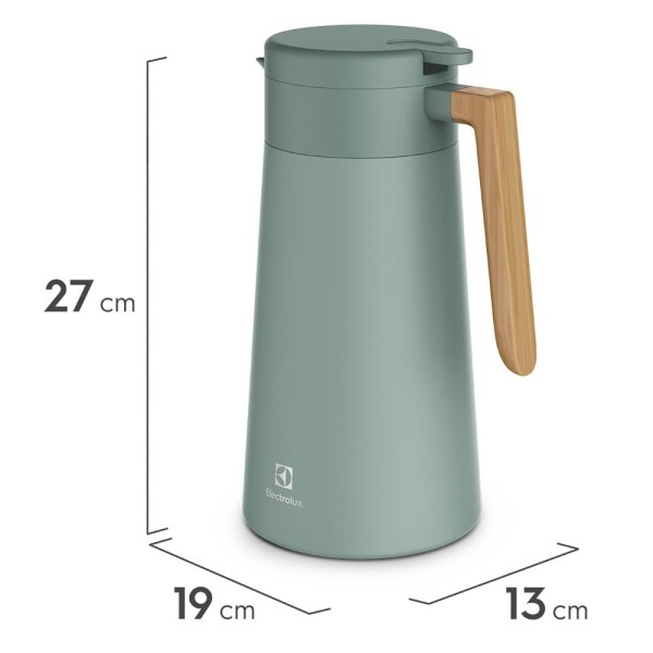 Encontraproduto.com.br - Garrafa Térmica Electrolux 1,8L Verde Fosca Sense Com Bico Corta Pingos