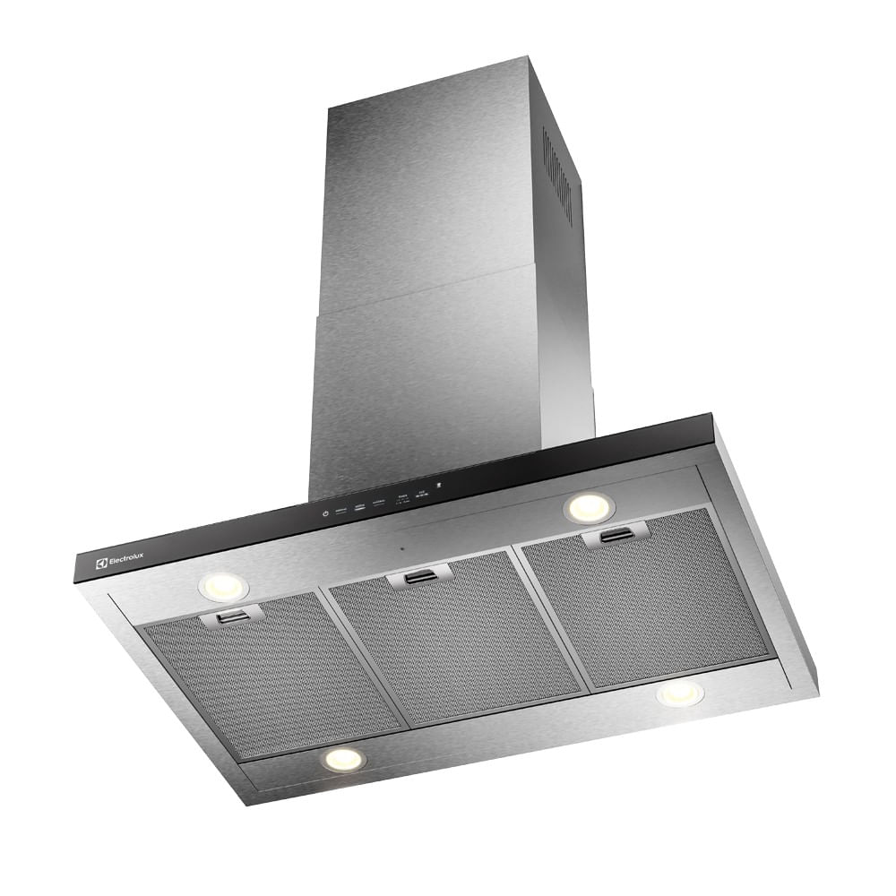 Encontraproduto.com.br - Coifa de Ilha Electrolux 90cm Inox Experience com Inteligência Artificial e Alto Poder Sucção (CE9IF)