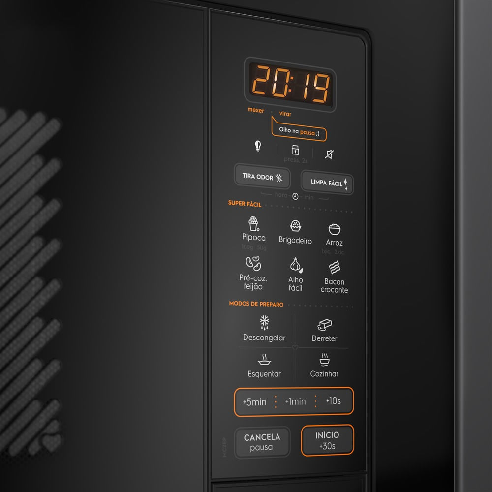Encontraproduto.com.br - Micro-ondas de Embutir Continental 27L Preto com Função Tira Odor (MC2EP)