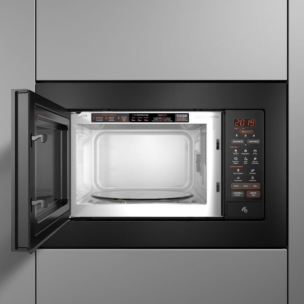 Encontraproduto.com.br - Micro-ondas de Embutir Continental 27L Preto com Função Tira Odor (MC2EP)