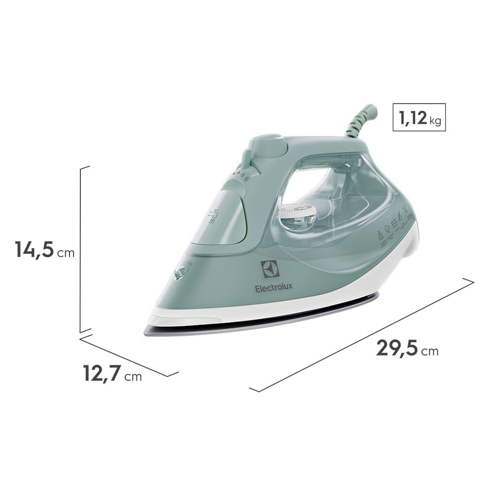 Encontraproduto.com.br - Ferro De Passar A Vapor E A Seco Verde Claro Experience Com Powervapour Electrolux (esi51) 110