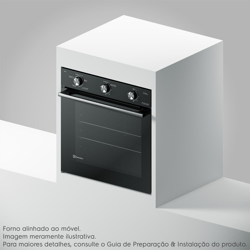 Encontraproduto.com.br - Forno de Embutir Elétrico Electrolux 80L Efficient com PerfectCook (OE8EL)