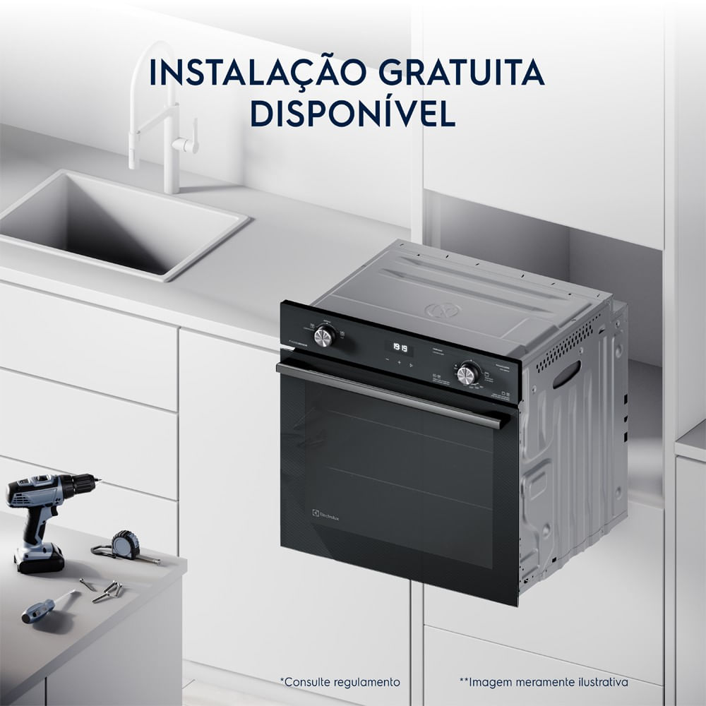 Encontraproduto.com.br - Forno de Embutir Elétrico Electrolux 80L Efficient com PerfectCook (OE8EL)