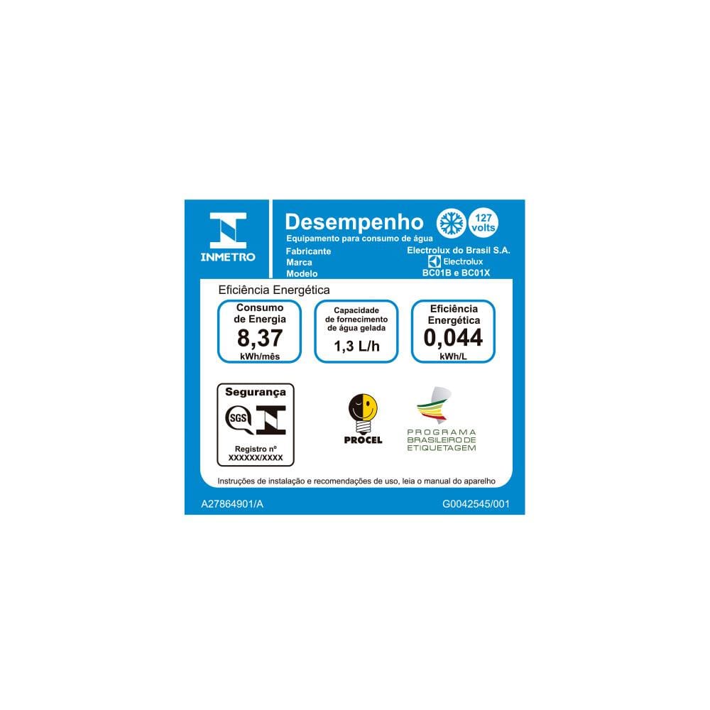 Encontraproduto.com.br - Bebedouro Electrolux BC01X Água Gelada, Fria e Natural com Compressor Cinza 127V