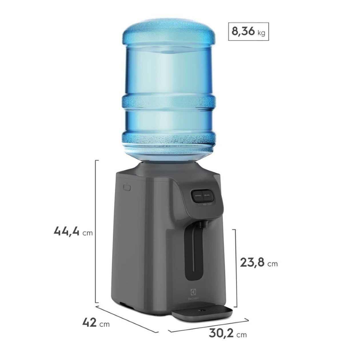 Encontraproduto.com.br - Bebedouro Electrolux BC01X Água Gelada, Fria e Natural com Compressor Cinza 127V