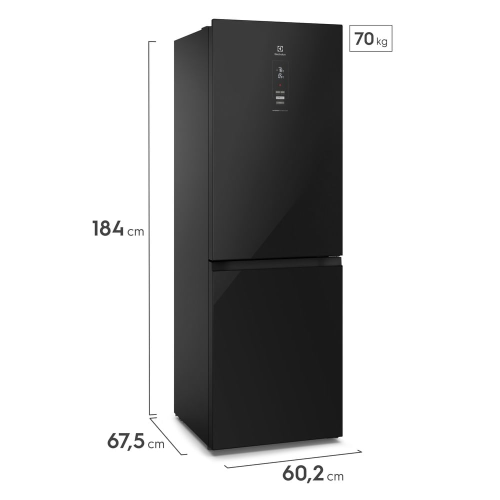 Encontraproduto.com.br - Geladeira Electrolux Frost Free Inverter 322L IB42G Efficient com AutoSense Inverse e Painel Digital - Black Glass 110V