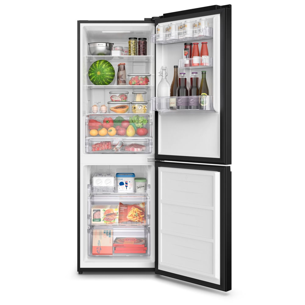 Encontraproduto.com.br - Geladeira Electrolux Frost Free Inverter 322L IB42G Efficient com AutoSense Inverse e Painel Digital - Black Glass 110V