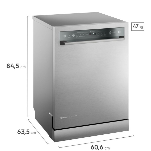 Encontraproduto.com.br - Lava-Louças Electrolux 14 Serviços Inox Home Pro com Função Higienizar 70° (LS14X)