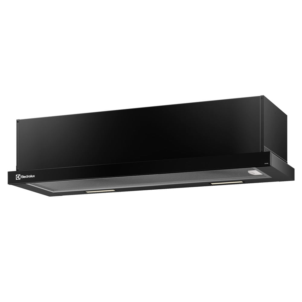 Encontraproduto.com.br - Depurador de Ar Electrolux 90cm Retrátil Preto Efficient com Luz de Led (DE9RB)