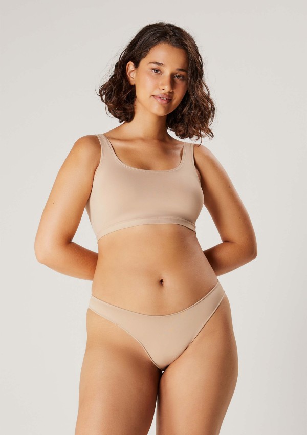 Encontraproduto.com.br - Calcinha Tanga Em Microfibra - Bege