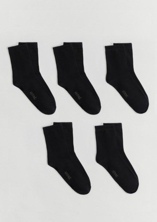 Kit 5 Pares De Meias Unissex Cano Médio - Multicolorido