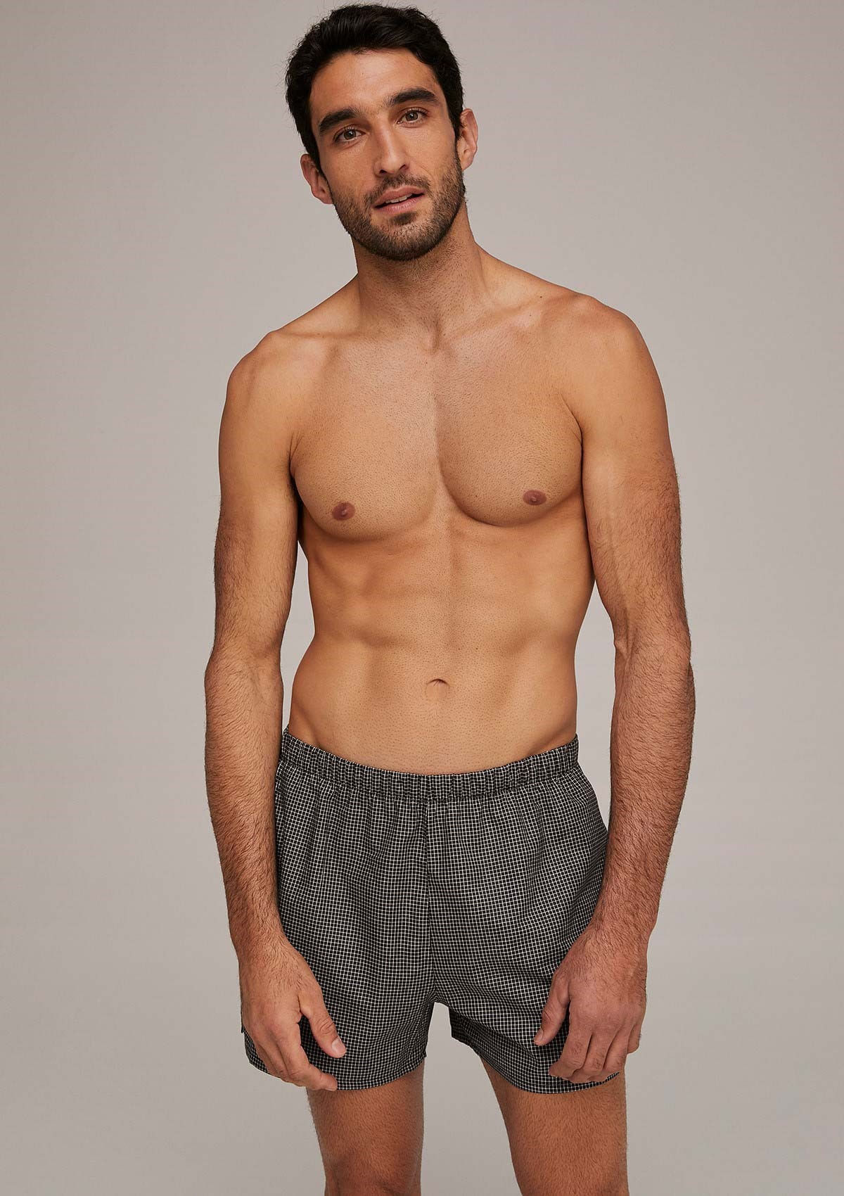 Cueca Samba Canção Com Cós Em Elástico Estampada - Cinza