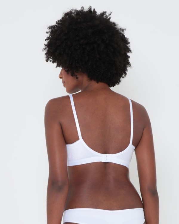 Encontraproduto.com.br - Sutiã Feminino Sem Bojo DeMillus Canelado Branco