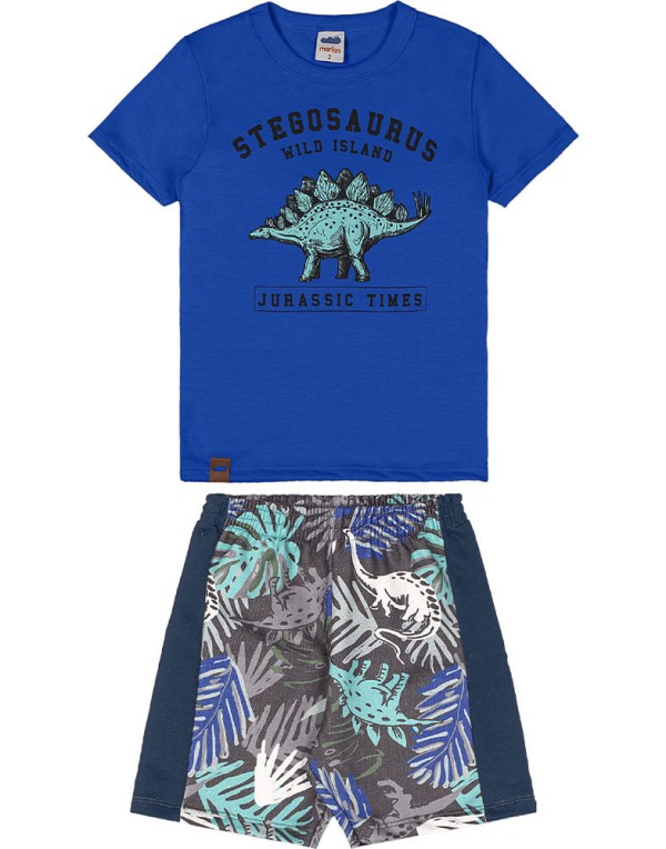 Encontraproduto.com.br - Conjunto Marlan Infantil Menino Verão com Estampa Stegosaurus 1/3 - 42675