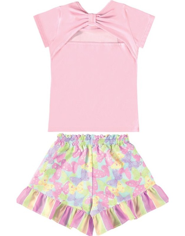 Encontraproduto.com.br - Conjunto Mili & Nina Infantil Verão Menina Bordado Frontal 1/3 -47339