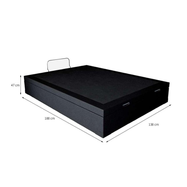 Encontraproduto.com.br - Base para Cama Box Casal Martin Premium com Baú (47x138x188) Preta