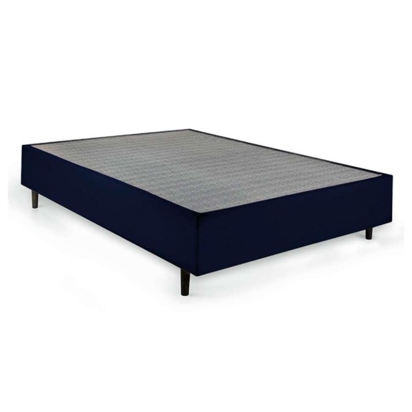 Encontraproduto.com.br - Cama Box Queen com Colchão Mola Ensacada Guldi Firme Branco e Azul