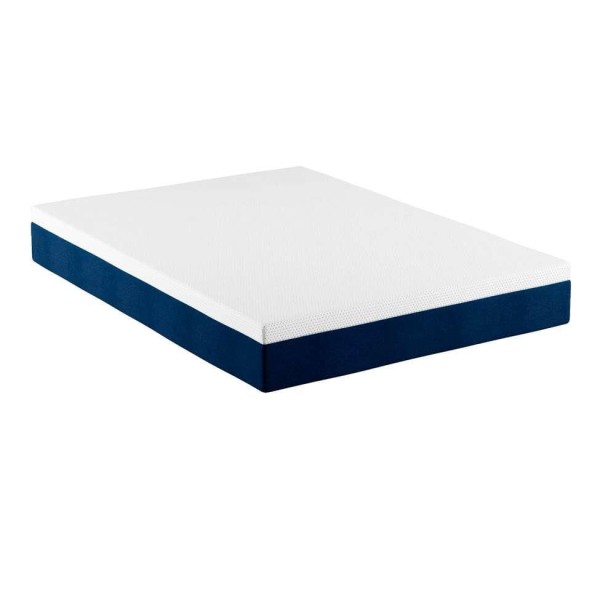 Encontraproduto.com.br - Cama Box Queen com Colchão Mola Ensacada Guldi Firme Branco e Azul