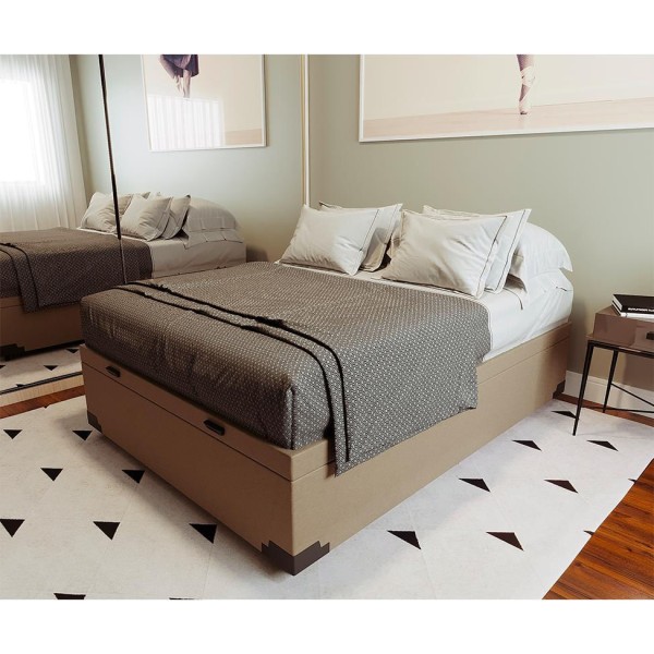 Encontraproduto.com.br - Base para Cama Box Casal Martin Premium com Baú Linho (47x138x188 cm) Bege