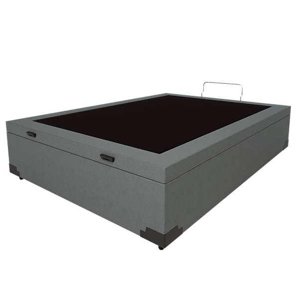 Encontraproduto.com.br - Base para Cama Box Casal Martin Premium com Baú Linho (47x138x188 cm) Cinza