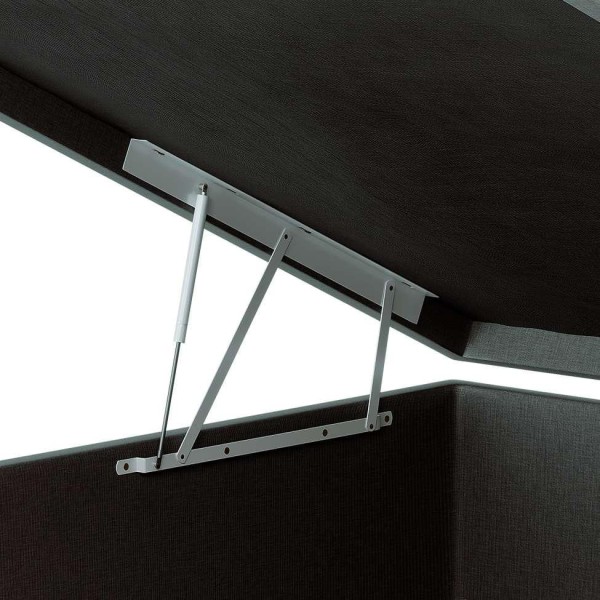 Encontraproduto.com.br - Base para Cama Box Solteiro Guldi com Baú Linho (47x88x188 cm) Cinza