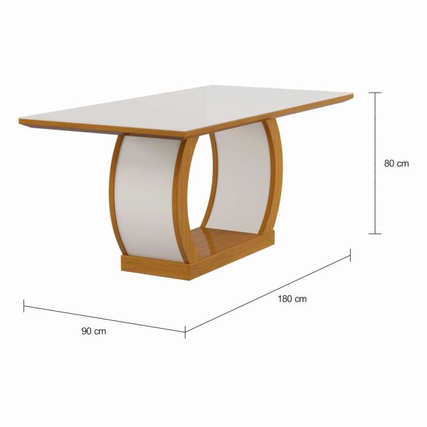 Encontraproduto.com.br - Conjunto de Mesa de Jantar com Vidro e 6 Cadeiras Eva I Veludo Imbuia e Creme