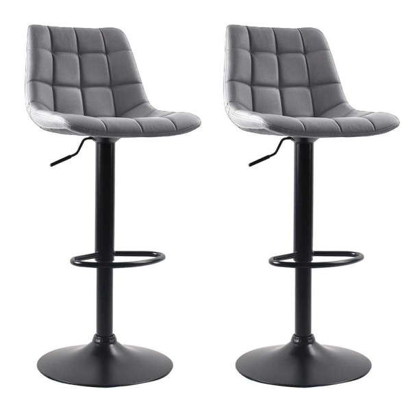 Encontraproduto.com.br - Conjunto com 2 Banquetas Giratórias Kinney Cinza