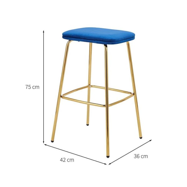 Encontraproduto.com.br - Conjunto com 2 Banquetas Connie Azul Escuro